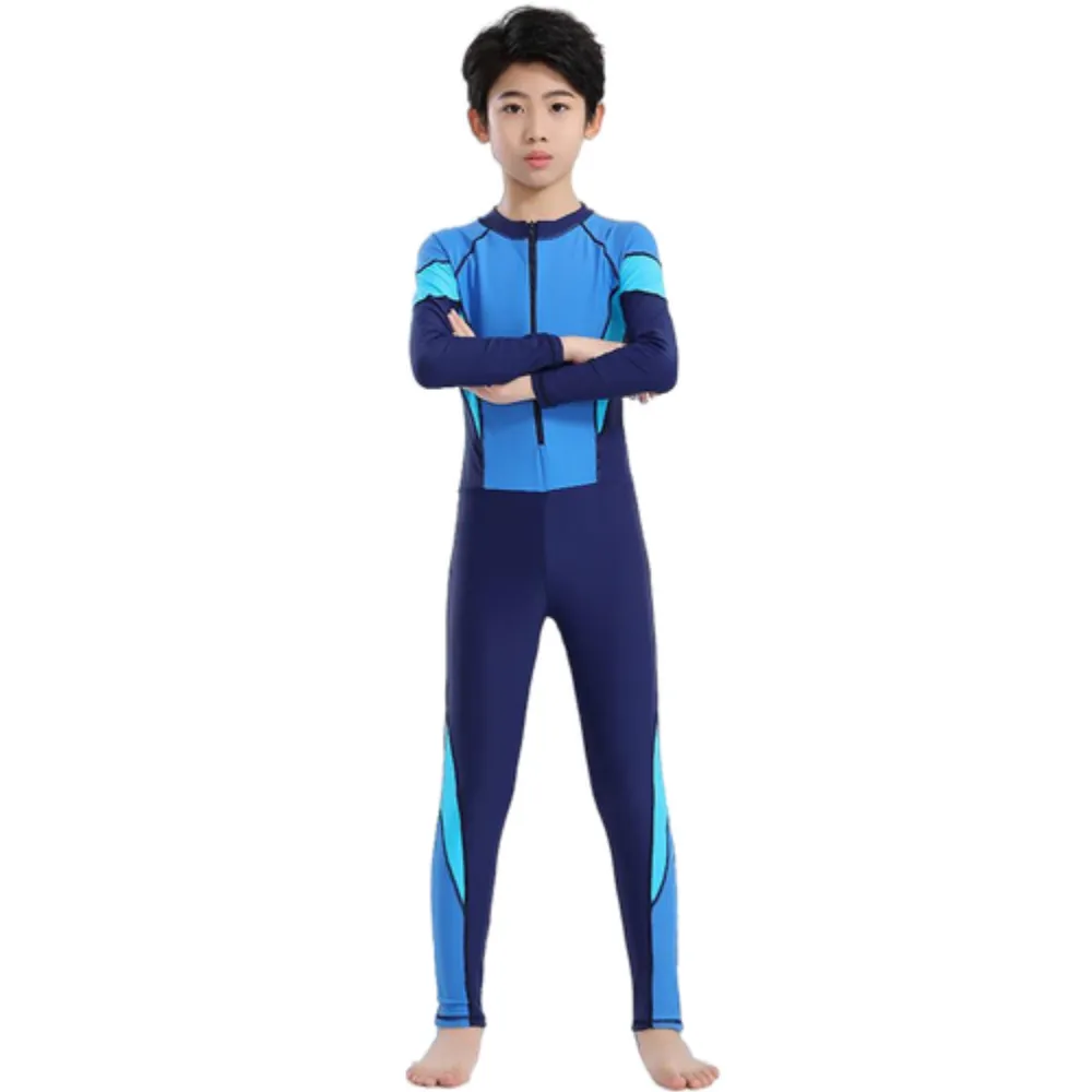 Boys' Full Cover Swimwear: UV-Protective & Durable