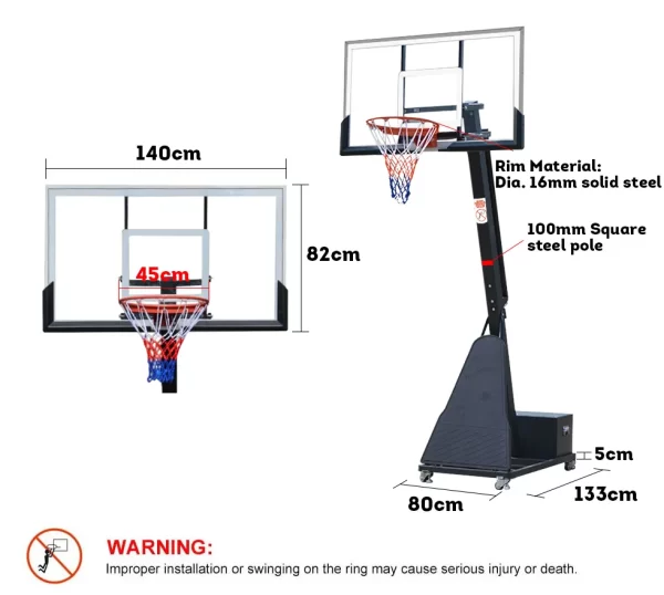 ستاند كرة سلة احترافي - Quality Adjustable Basketball Goal