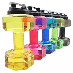 Dumbbell-Shaped Plastic Multi-Uses Fitness Water Bottle 220ml