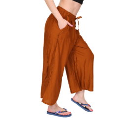 Womens Wide Leg Summer Pants Designed With Side Pockets
